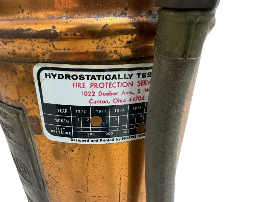 Copper Fire Extinguisher 1970's empty 2 1/2 Gallon Sod Acid "Fyr Fyter" Dayton