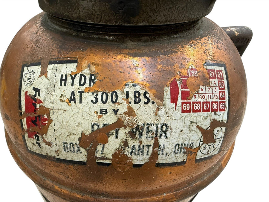 Copper Fire Extinguisher 1970's empty 2 1/2 Gallon Sod Acid "Fyr Fyter" Dayton