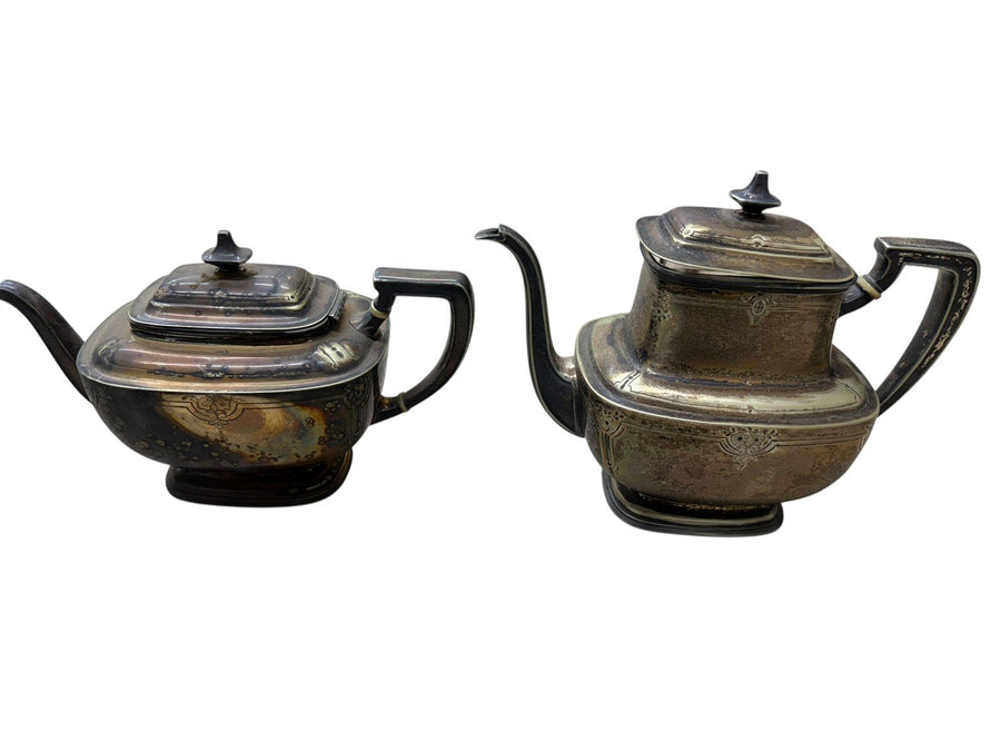Reed & Barton Silverplate Tea Set 4 Pieces Pitcher, Creamer, Teapot, Sugar Bowl