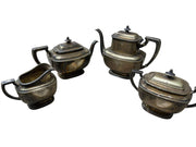 Reed & Barton Silverplate Tea Set 4 Pieces Pitcher, Creamer, Teapot, Sugar Bowl