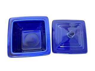 Fiesta - Twilight Blue Covered Belk Box In Original Box Homer Laughlin Ceramic