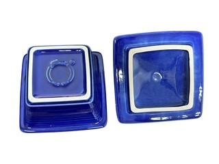 Fiesta - Twilight Blue Covered Belk Box In Original Box Homer Laughlin Ceramic