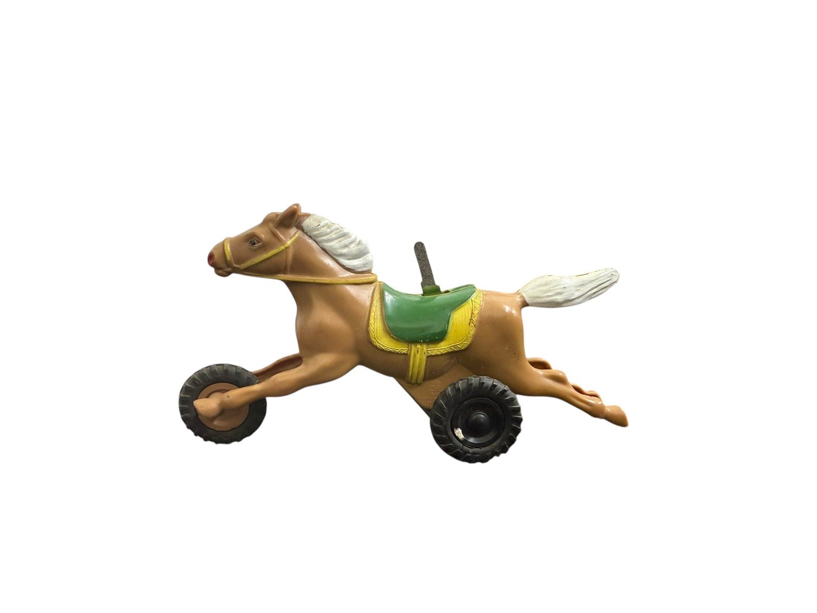Vintage Toy Racehorse With Wheels Friction Toy #2 OK Toys Antique Collectable