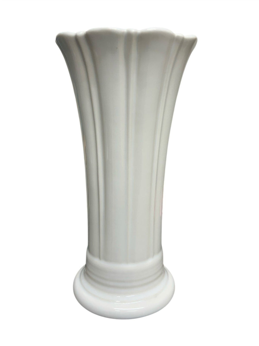 Fiesta - White Neutral Medium Flower Vase Homer Laughlin Ceramic Botanical