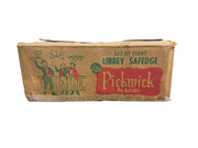 8 pc Pickwick Glasses Libbey Safedge And Box Men In Tavern 1948 Lowball Glasses