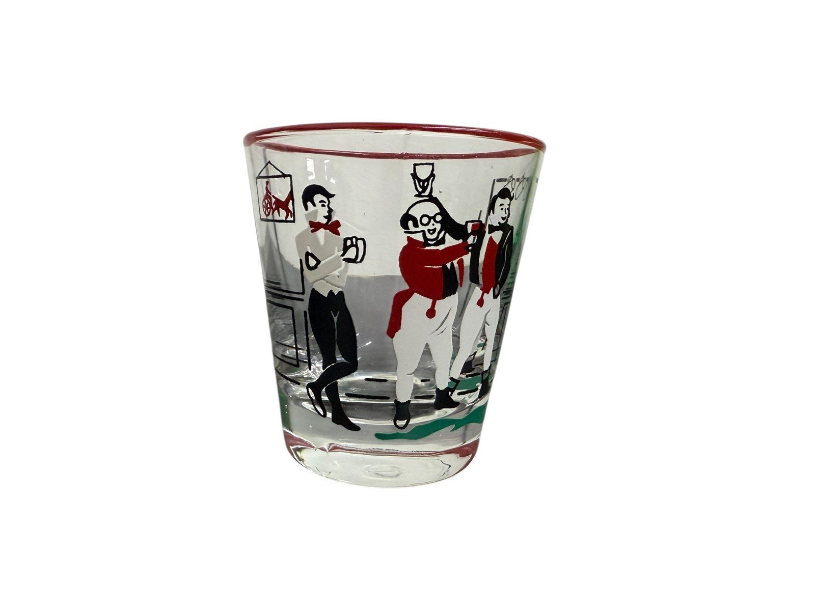 8 pc Pickwick Glasses Libbey Safedge And Box Men In Tavern 1948 Lowball Glasses