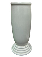 Fiesta - Gray Millennium III Flower Vase With A Rose Homer Laughlin Ceramic