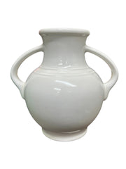 Fiesta - White Millennium I Flower Vase Homer Laughlin Ceramic Two Handle