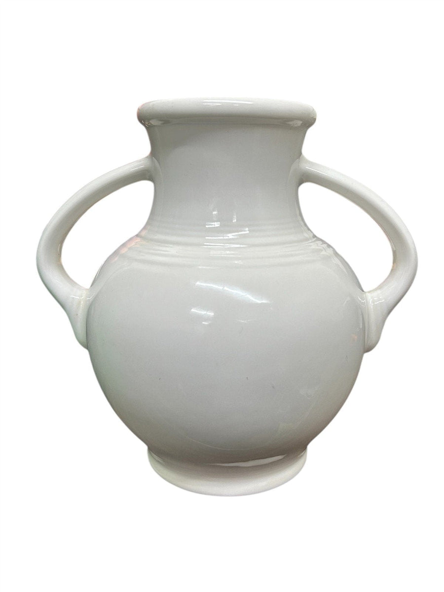 Fiesta - White Millennium I Flower Vase Homer Laughlin Ceramic Two Handle
