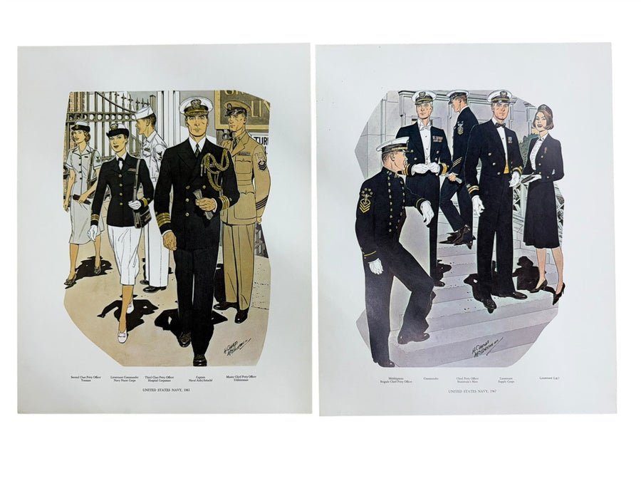 1966 & 1967 Uniforms of the United States Navy 1776-1976; 27 Naval Prints