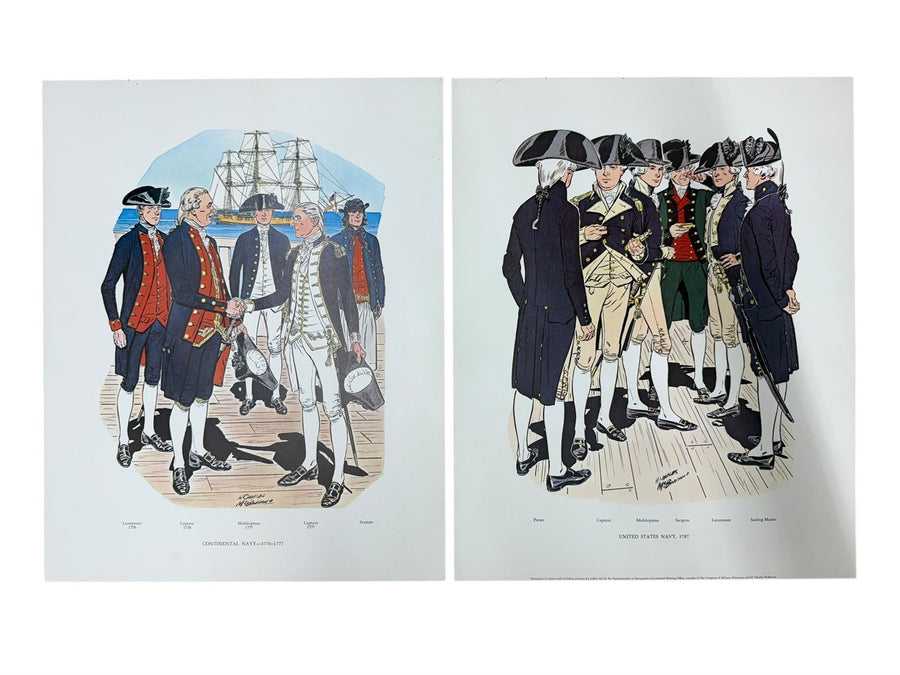 1966 & 1967 Uniforms of the United States Navy 1776-1976; 27 Naval Prints
