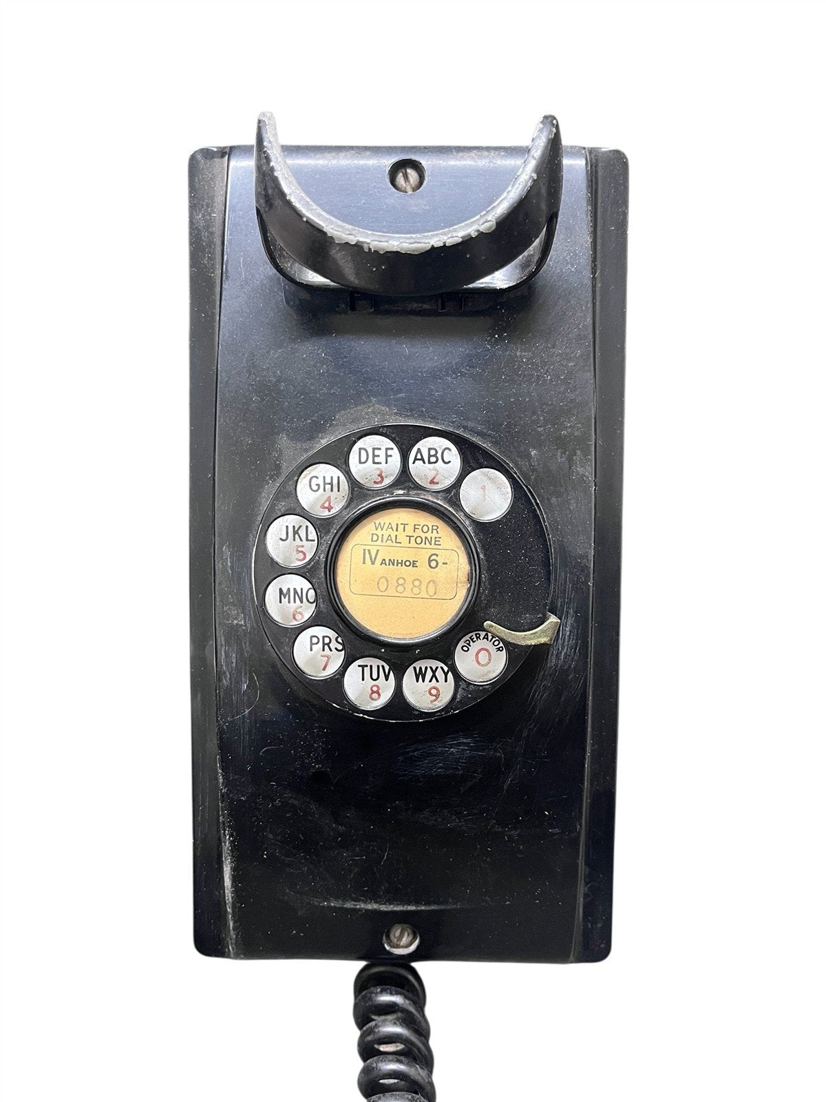 Western Electric Vintage Black Bell System Rotary Wall Telephone