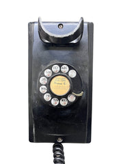 Western Electric Vintage Black Bell System Rotary Wall Telephone