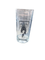 Set of 7 Mid Century Modern Atomic Starburst Black and Gold Glasses