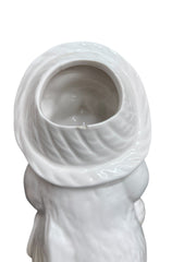 Tanuki Raccoon Set of 2 Brown/White Vintage Ceramic Drinking Mugs with Straw Hole