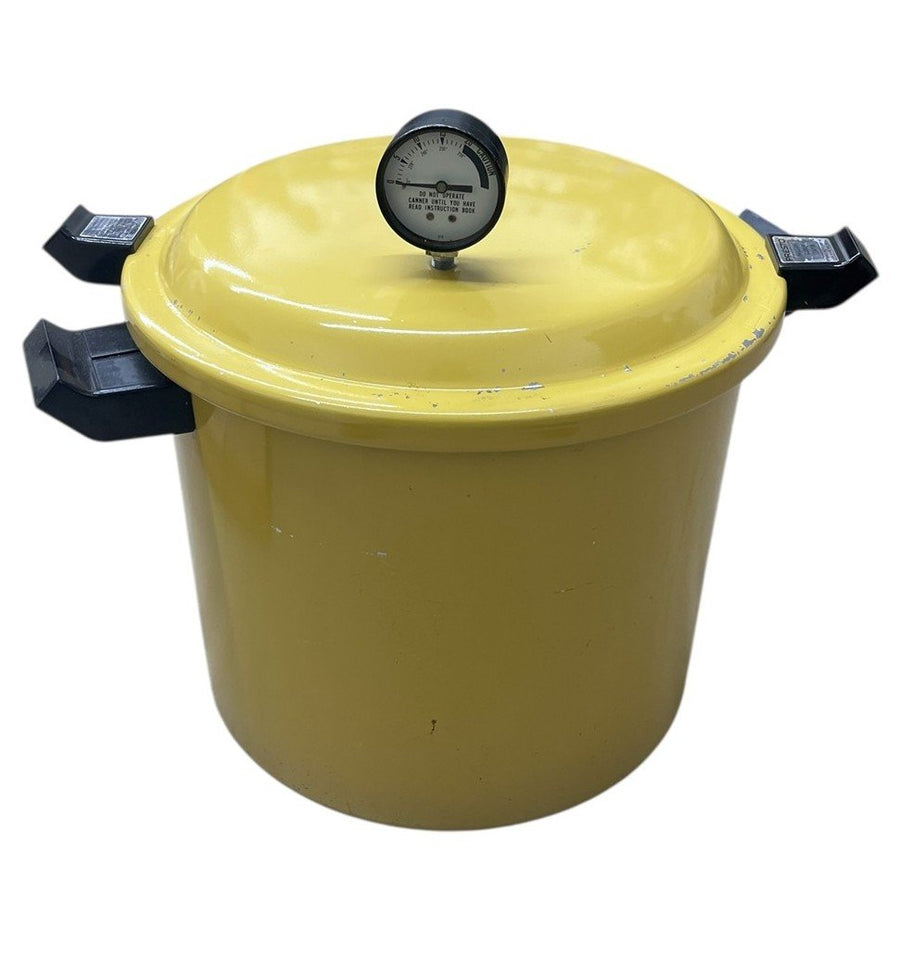 Presto Cooker-Canner 20 Quart Vintage Yellow Pressure Cooker Stamped Aluminum IN BOX