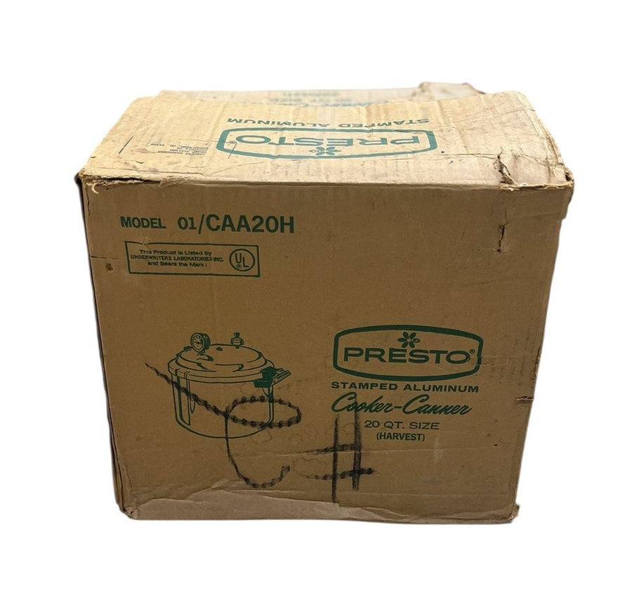 Presto Cooker-Canner 20 Quart Vintage Yellow Pressure Cooker Stamped Aluminum IN BOX