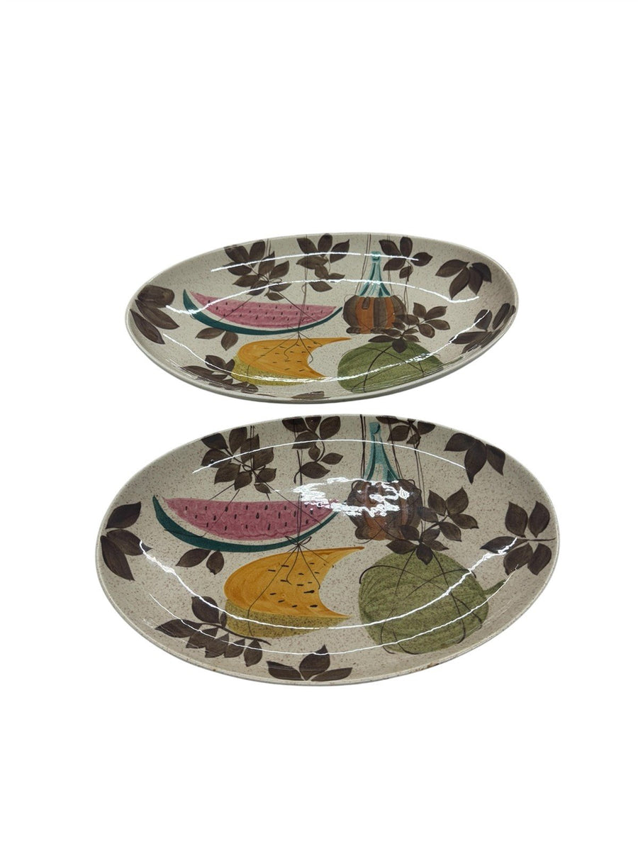 Red Wing Pottery USA Vintage Tampico Fruits Hand-Painted Dinnerware Set