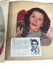 1940's Girl's Scrapbook; Filled With Celebrity Photos and Postcards