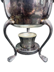 F.B. Rogers Vintage Glass and Silver Plated Coffee Carafe with Warming Stand