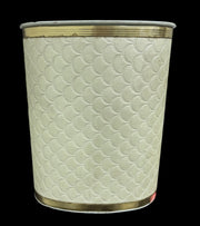 Wastebasket Redman MCM Pearlwick Trash Can Gold Rimmed Metal Fabric Bin