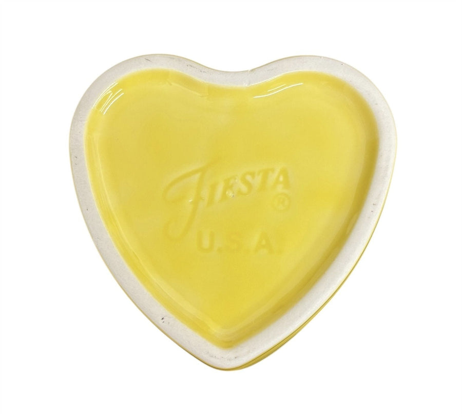 Fiesta - Sunflower Yellow Heart Ramekin Homer Laughlin Ceramic Dish Valentine's