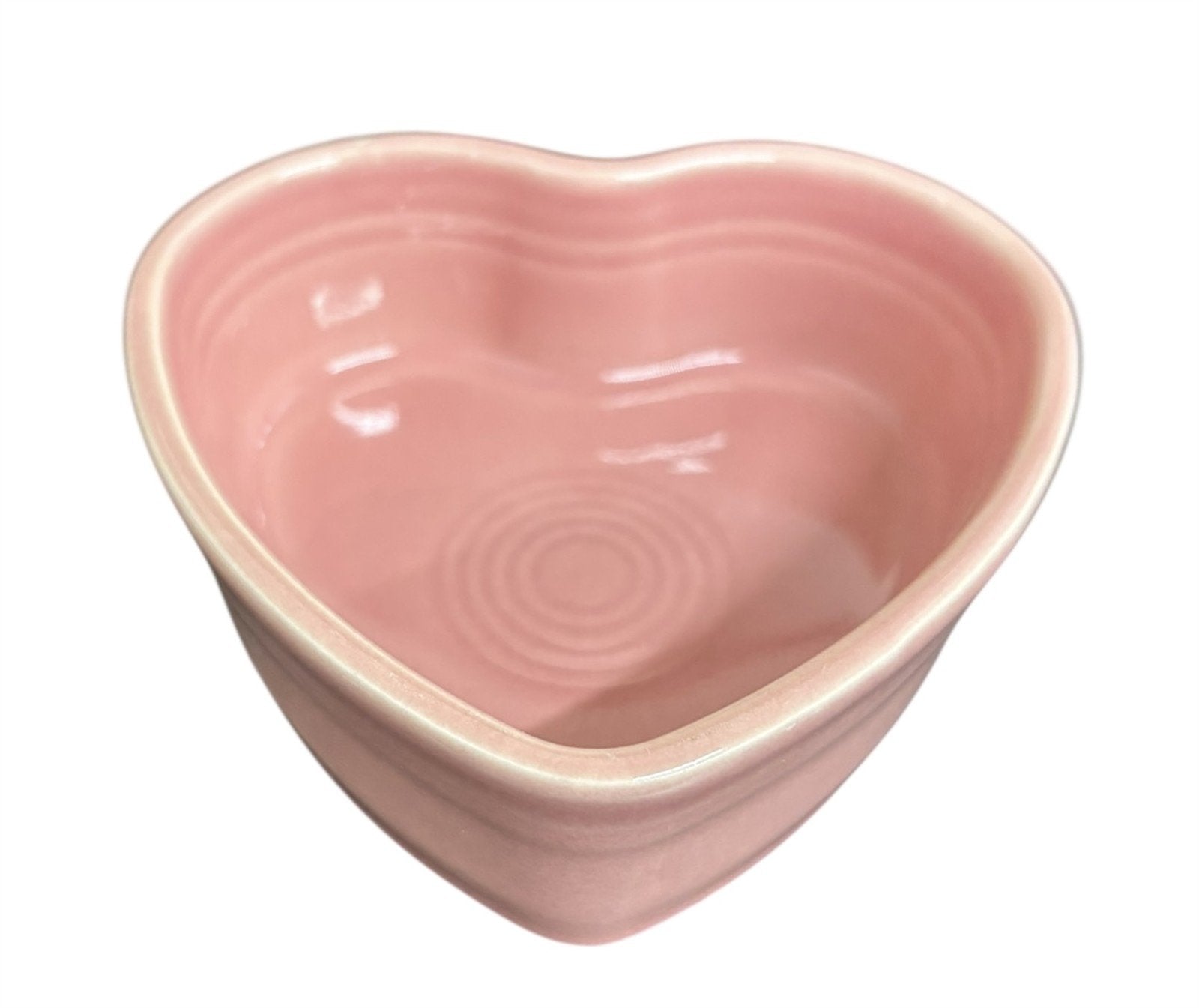 Fiesta - Peony Pink Heart Ramekin Homer Laughlin Ceramic Dish Valentine's