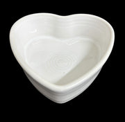 Fiesta - White Heart Ramekin Homer Laughlin Ceramic Dish Valentine's Bowl