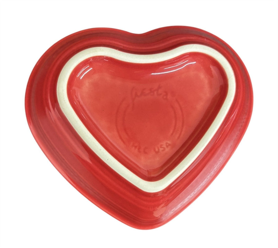 Fiesta - Scarlet Red Small Heart Bowl Homer Laughlin Ceramic Dish Valentine's