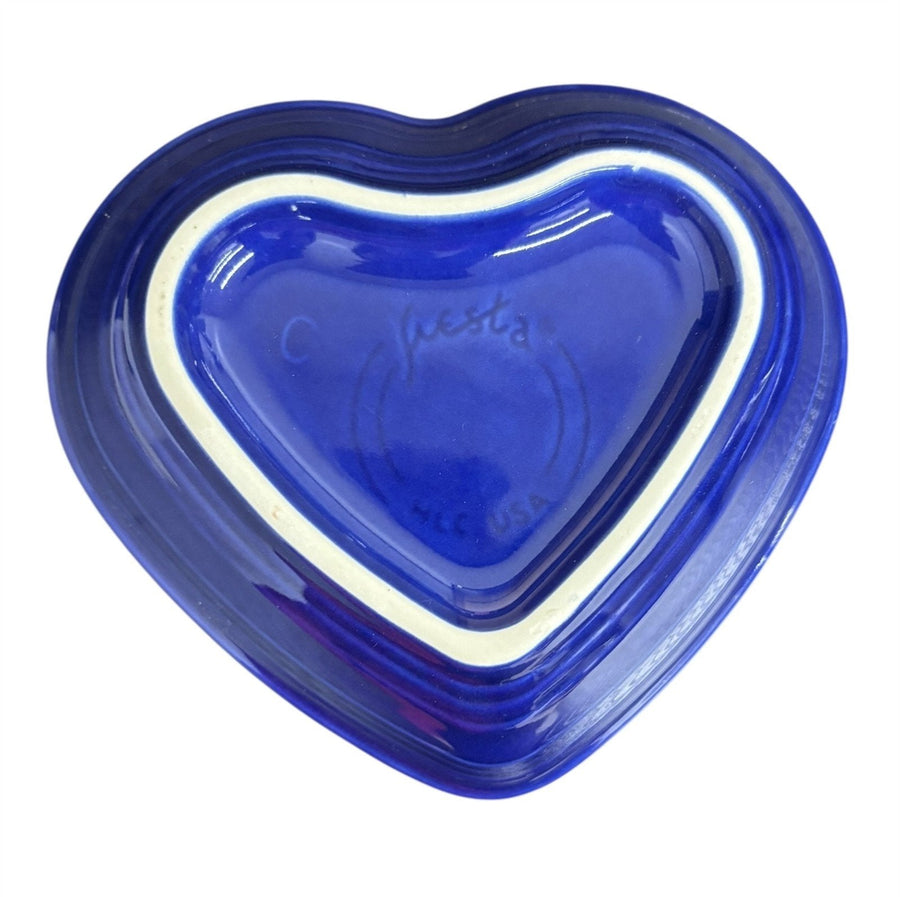 Fiesta - Twilight Blue Small Heart Bowl Homer Laughlin Ceramic Dish Valentine's