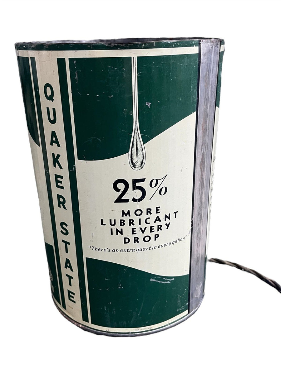 Quaker State Vintage 5 Quart Motor Oil Container Lamp Oil City Pennsylvania