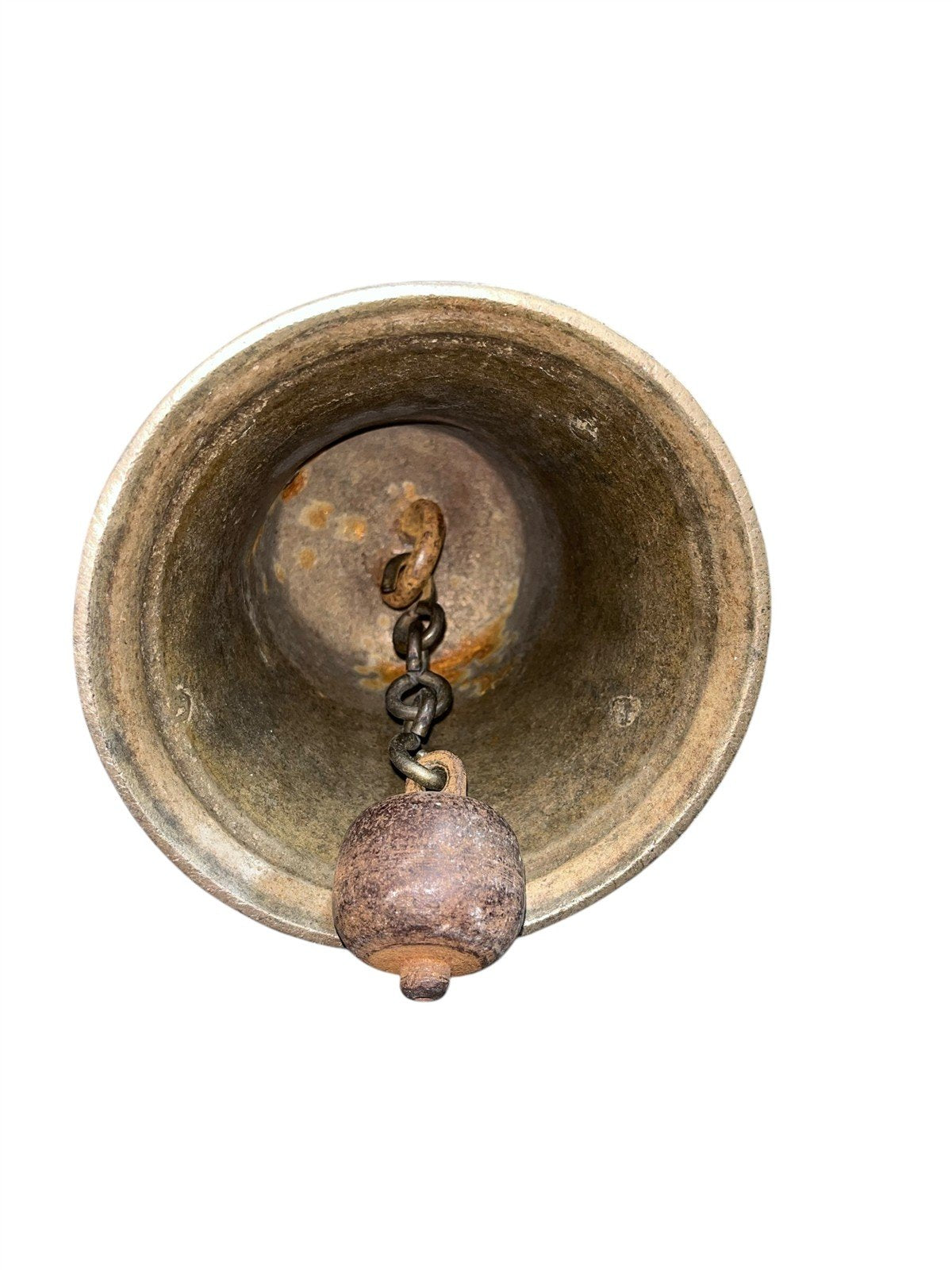 Brass School Bell Antique Large with Wooden Handle