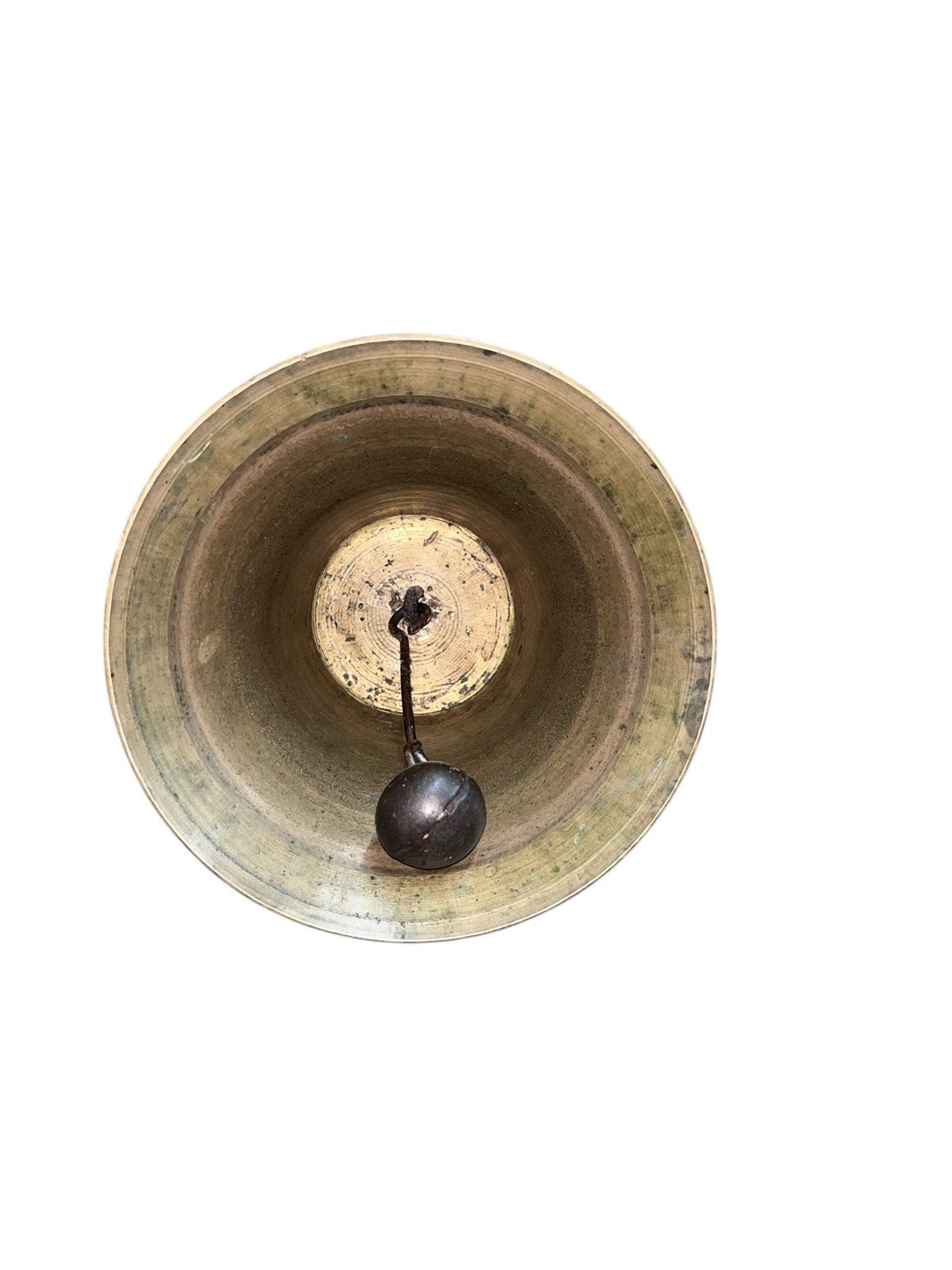 Brass School Bell Antique With Wooden Handle