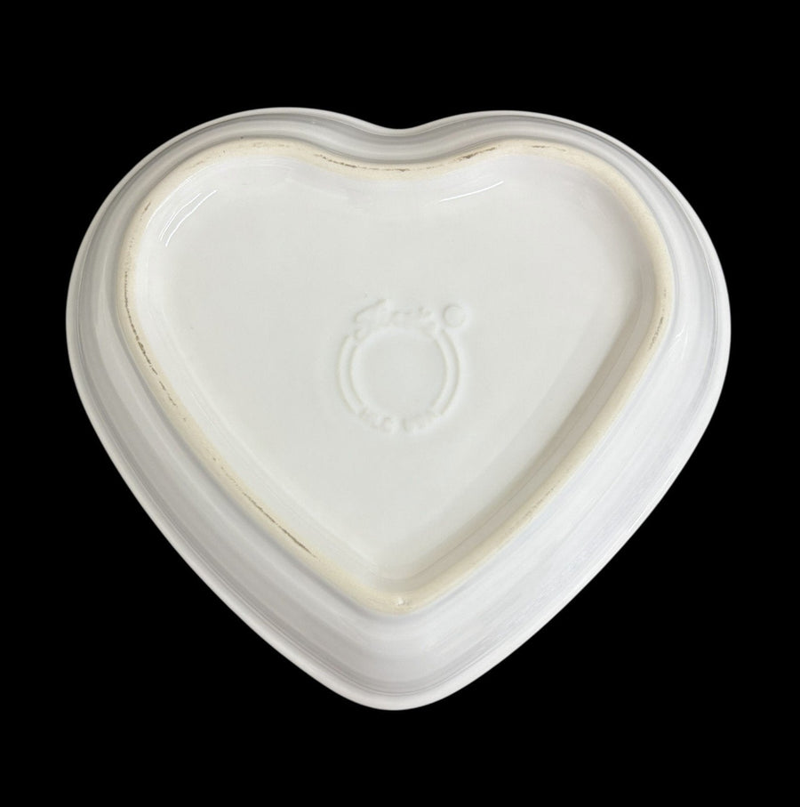 Fiesta - White Medium Heart Bowl Homer Laughlin Ceramic Dish Valentine's