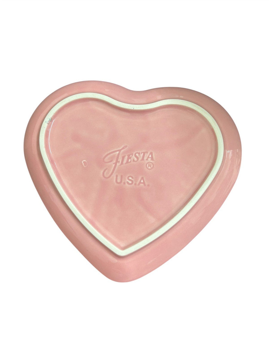 Fiesta - Peony Pink Large Heart Bowl Homer Laughlin Ceramic Dish Valentine's