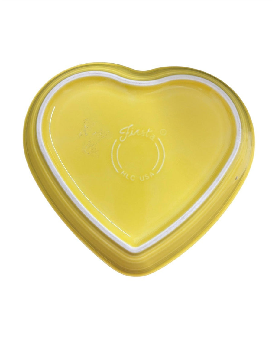 Fiesta - Sunflower Yellow Large Heart Bowl Homer Laughlin Ceramic Valentine's