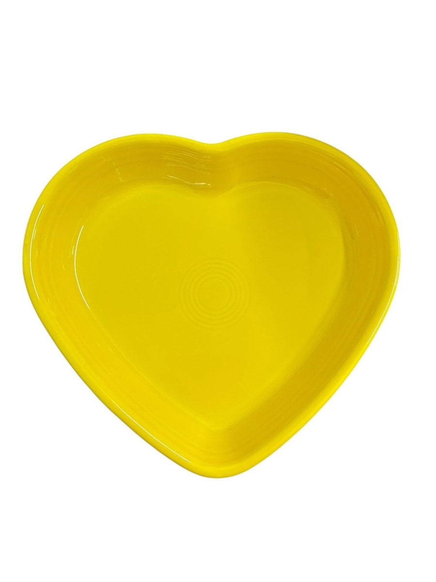 Fiesta - Daffodil Yellow Large Heart Bowl Homer Laughlin Ceramic Valentine's