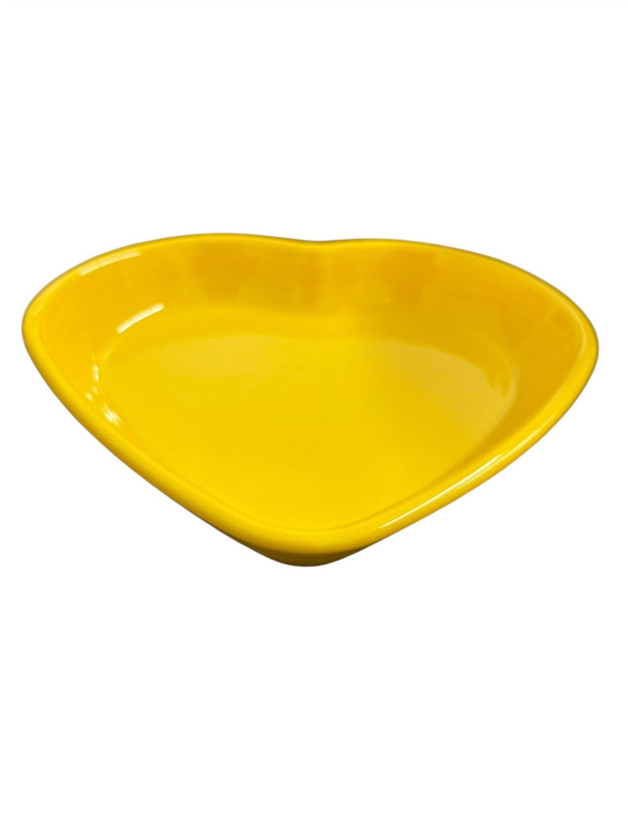 Fiesta - Daffodil Yellow Large Heart Bowl Homer Laughlin Ceramic Valentine's