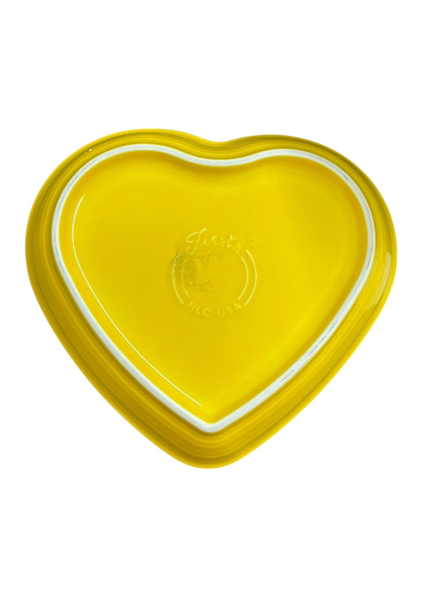 Fiesta - Daffodil Yellow Large Heart Bowl Homer Laughlin Ceramic Valentine's