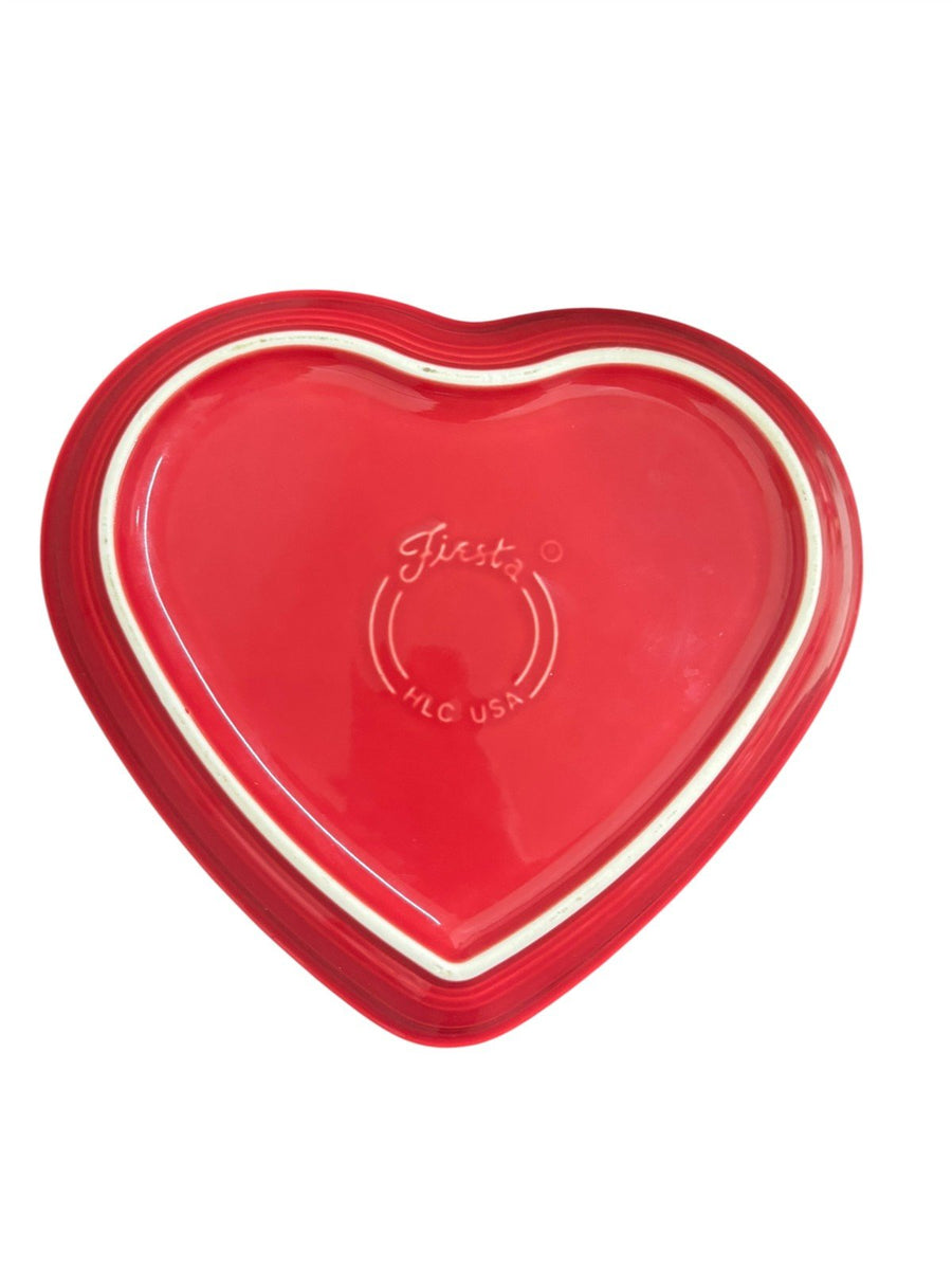 Fiesta - Scarlet Red Large Heart Bowl Homer Laughlin Ceramic Dish Valentine's