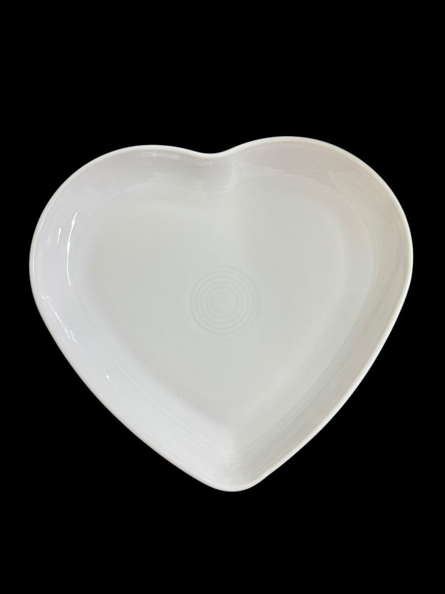 Fiesta - White Large Heart Bowl Homer Laughlin Ceramic Dish Valentine's HLC