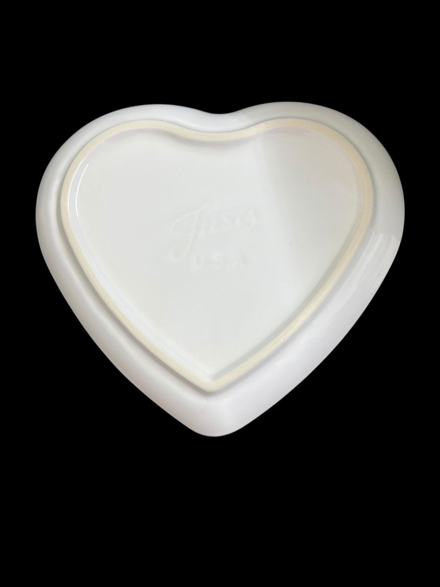 Fiesta - White Large Heart Bowl Homer Laughlin Ceramic Dish Valentine's HLC