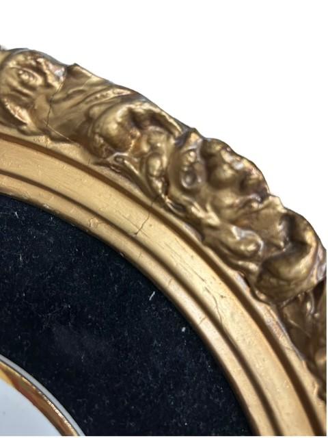 Greek Wall Art Gold Frame Pair Porcelain Plaque MCM Velvet Grecian Home Decor