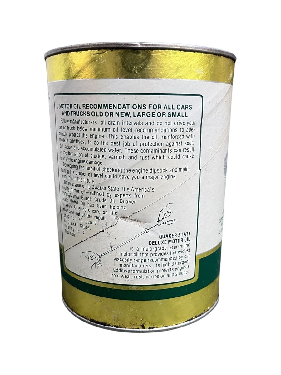 Quaker State Deluxe 10W-40HD Motor Oil Vintage FULL CAN