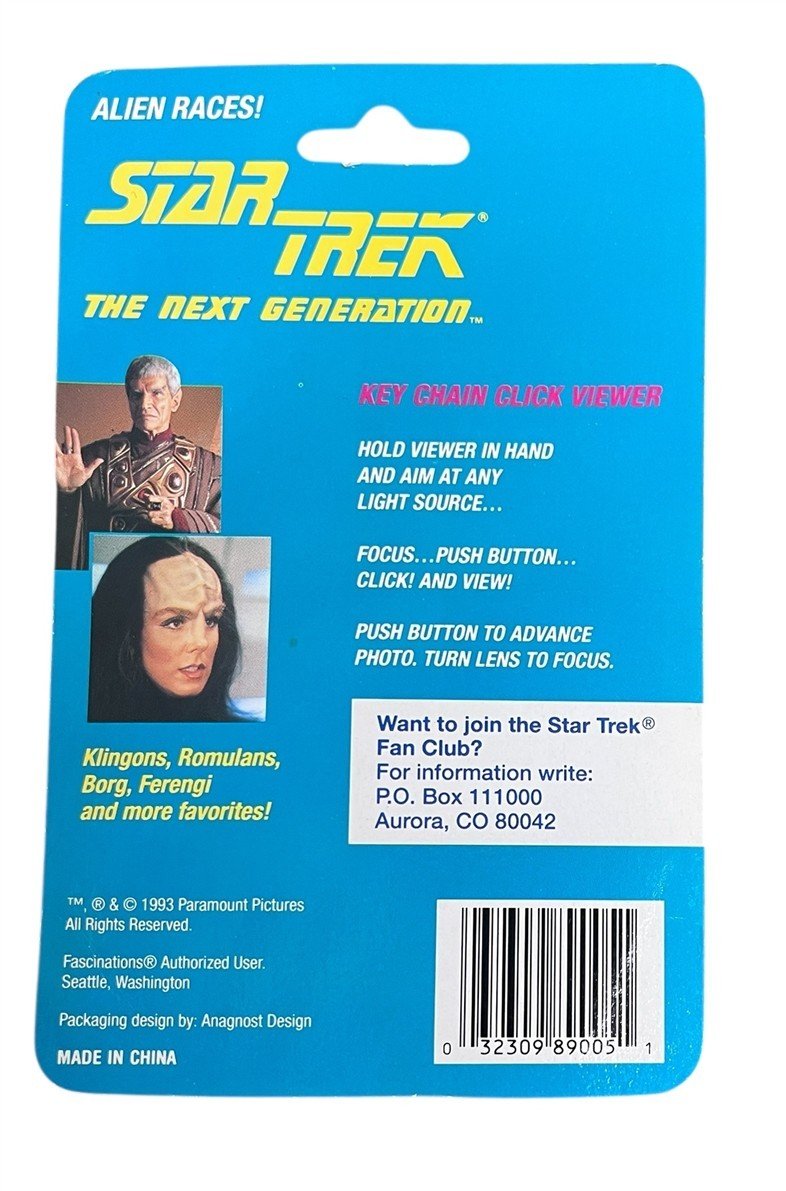 Pair of Star Trek The Next Generation Key Chain Click Viewers 1993