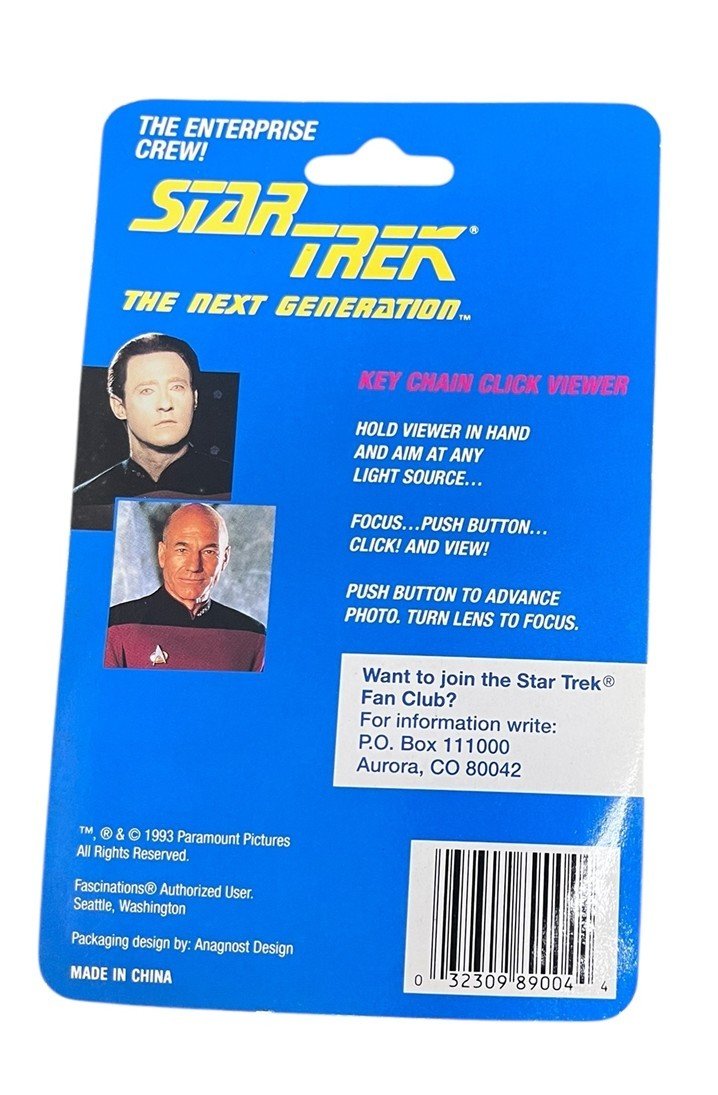 Pair of Star Trek The Next Generation Key Chain Click Viewers 1993
