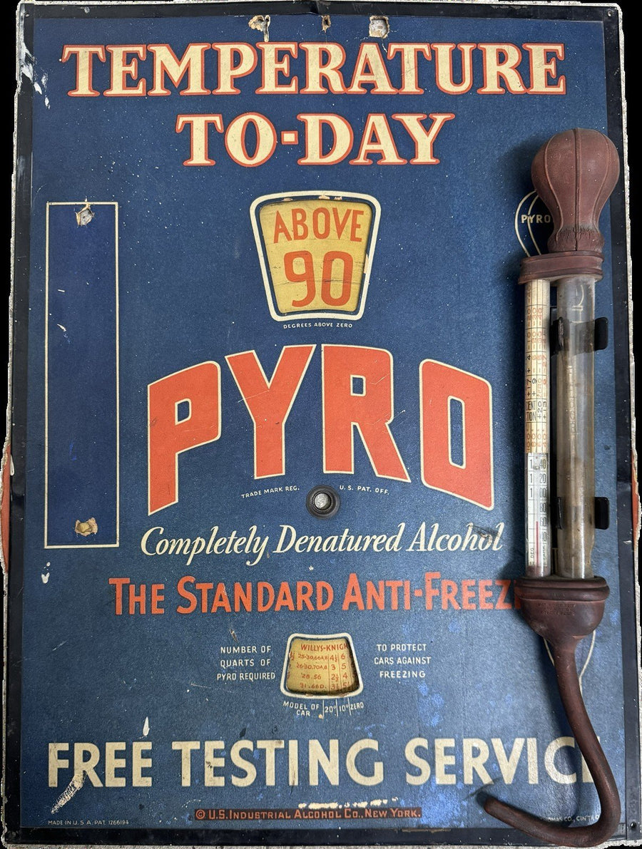 Vintage Pyro Anti-freeze Advertisement Oil Temperature Garage Poster