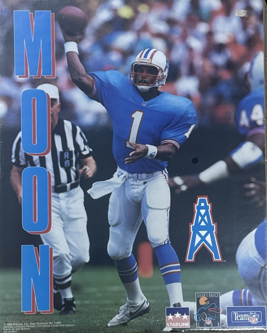 Vintage Warren Moon #1 Houston Oilers Starline Poster