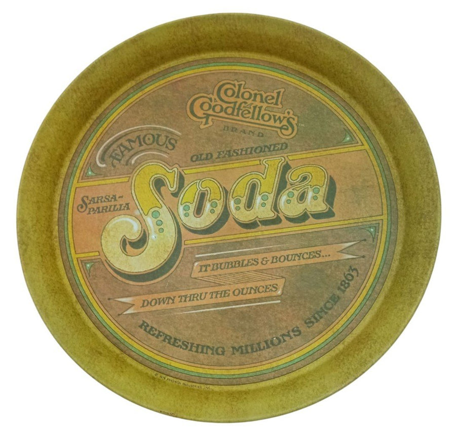 Colonel Goodfellows Sarsaparilla Soda Metal Tray Vintage Collectible Nostalgic