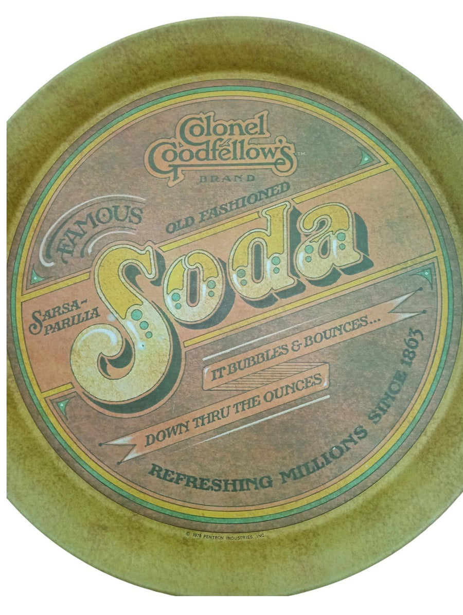 Colonel Goodfellows Sarsaparilla Soda Metal Tray Vintage Collectible Nostalgic
